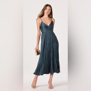 Astr Dark Teal Midi Dress